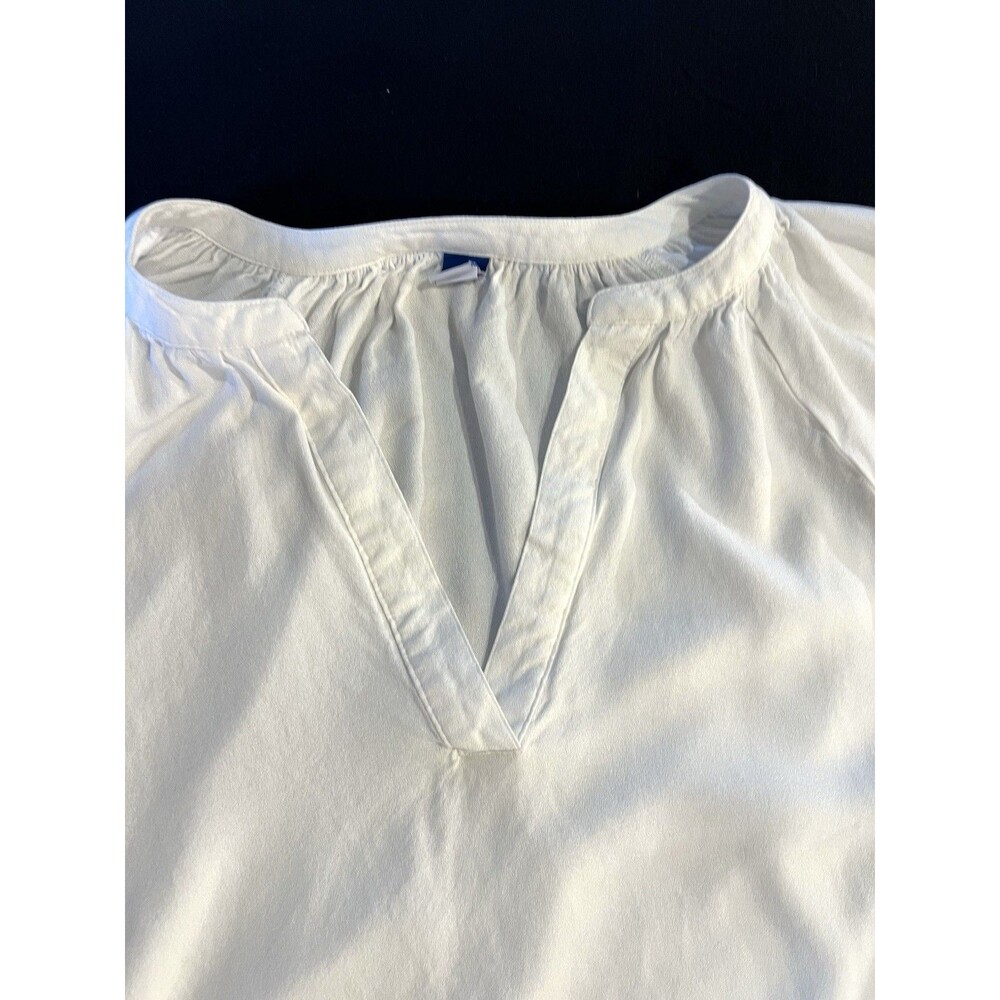Ladies' White Cotton Peasant Blouse OLD NAVY Size L See Through minimalist - Picture 8 of 12